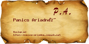 Panics Ariadné névjegykártya